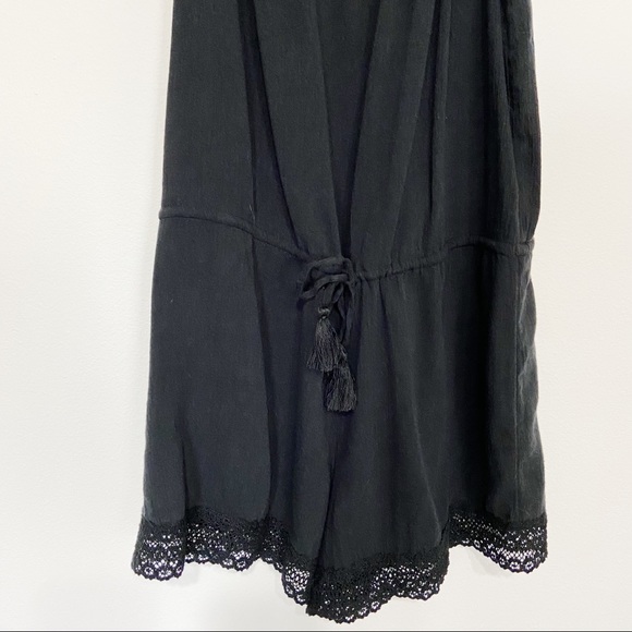 Aerie Short Black Romper with Lace Hem XS - Picture 3 of 8